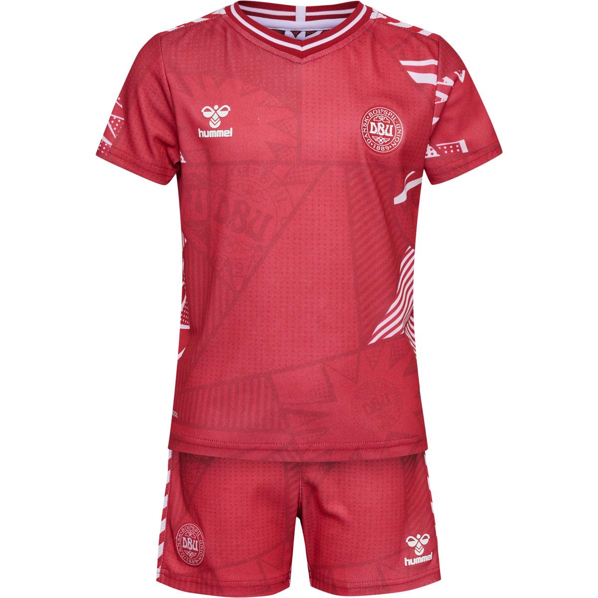 Danmark 23 Hjemmebane Kvindelandsholdssæt Børn RED/WHITE