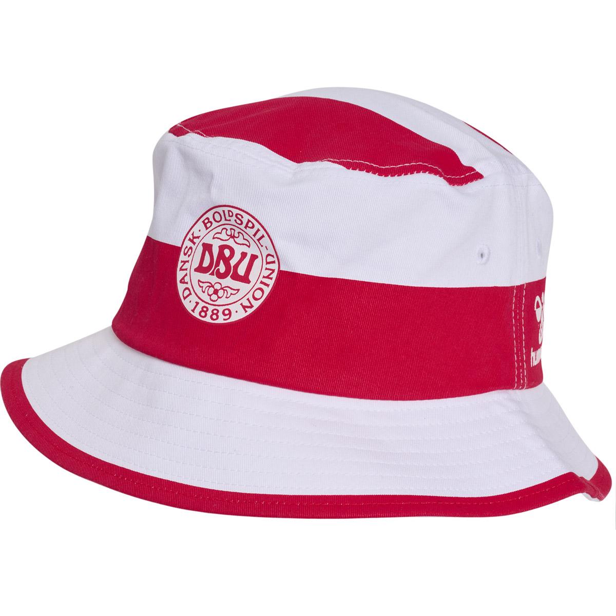 DBU Fan 24 Striped Bøllehat TANGO RED/WHITE