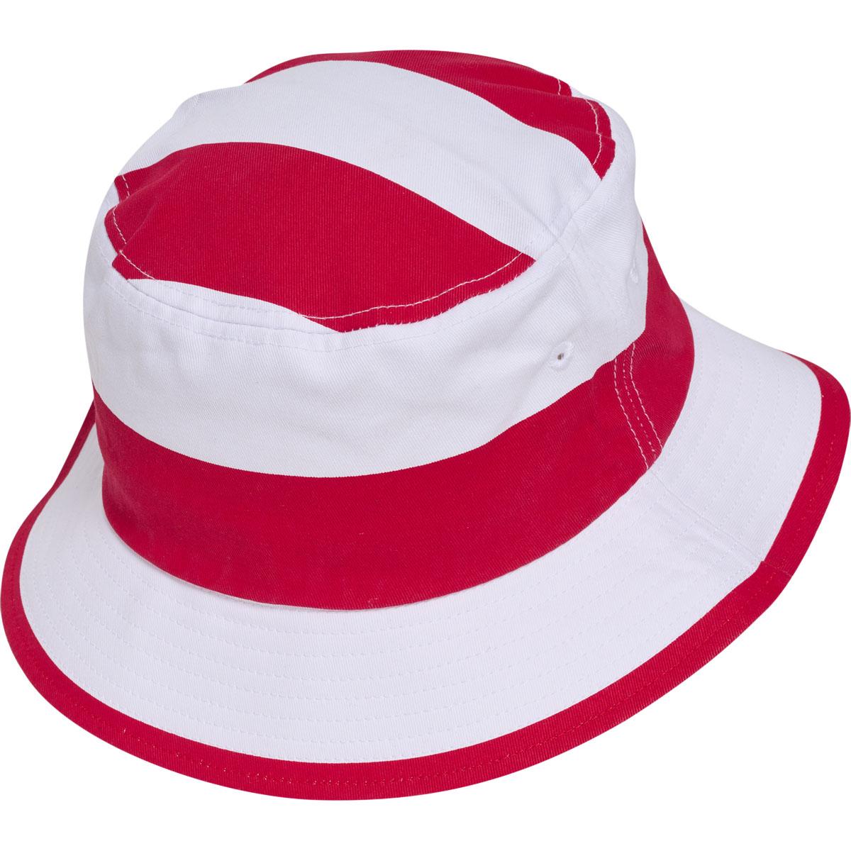 DBU Fan 24 Striped Bøllehat TANGO RED/WHITE
