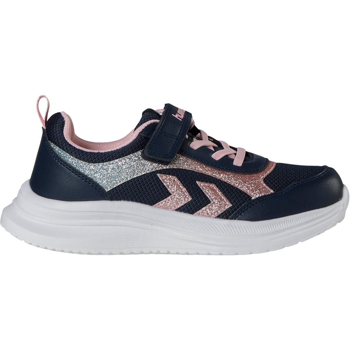 hummel Glow Velcro Sneakers M/Lys Børn BLACK IRIS/PINK