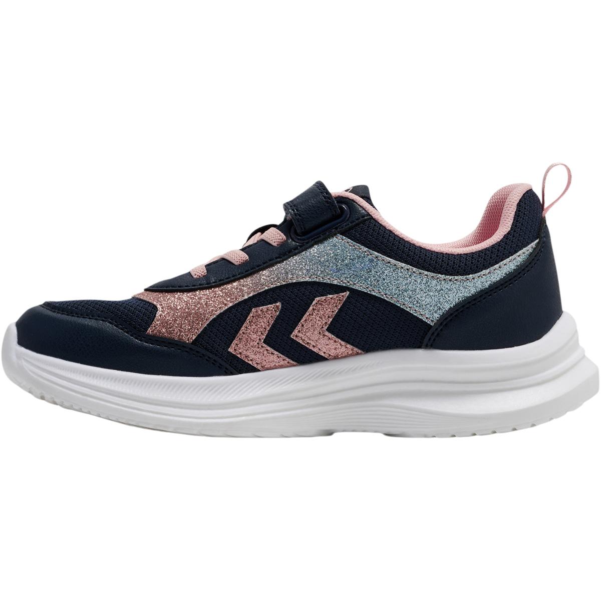 hummel Glow Velcro Sneakers M/Lys Børn BLACK IRIS/PINK