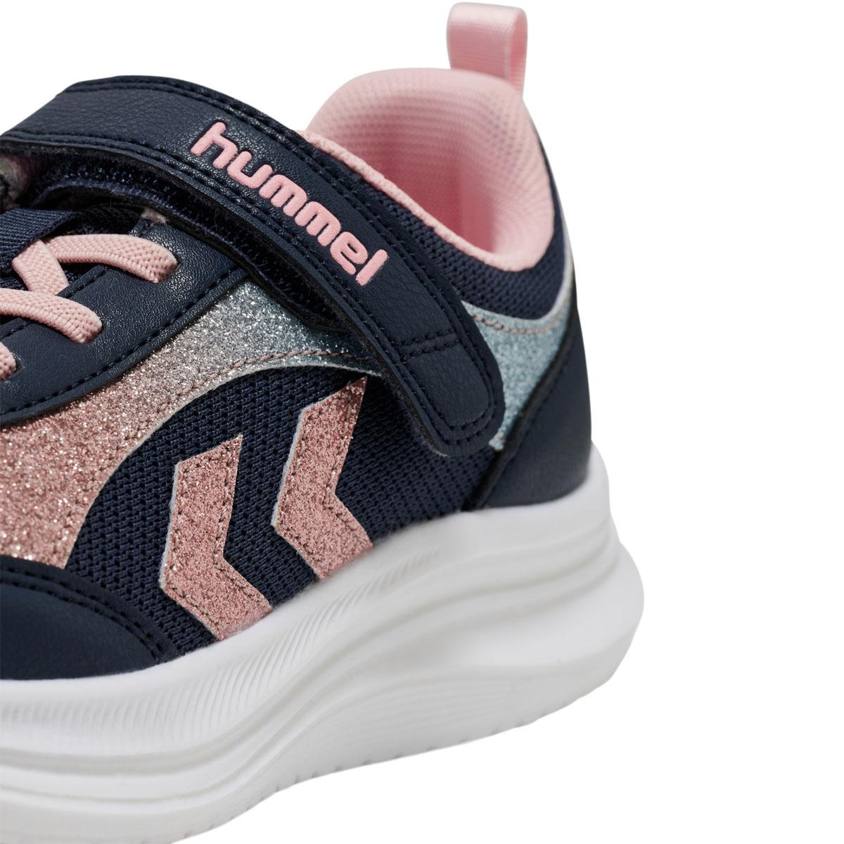 hummel Glow Velcro Sneakers M/Lys Børn BLACK IRIS/PINK