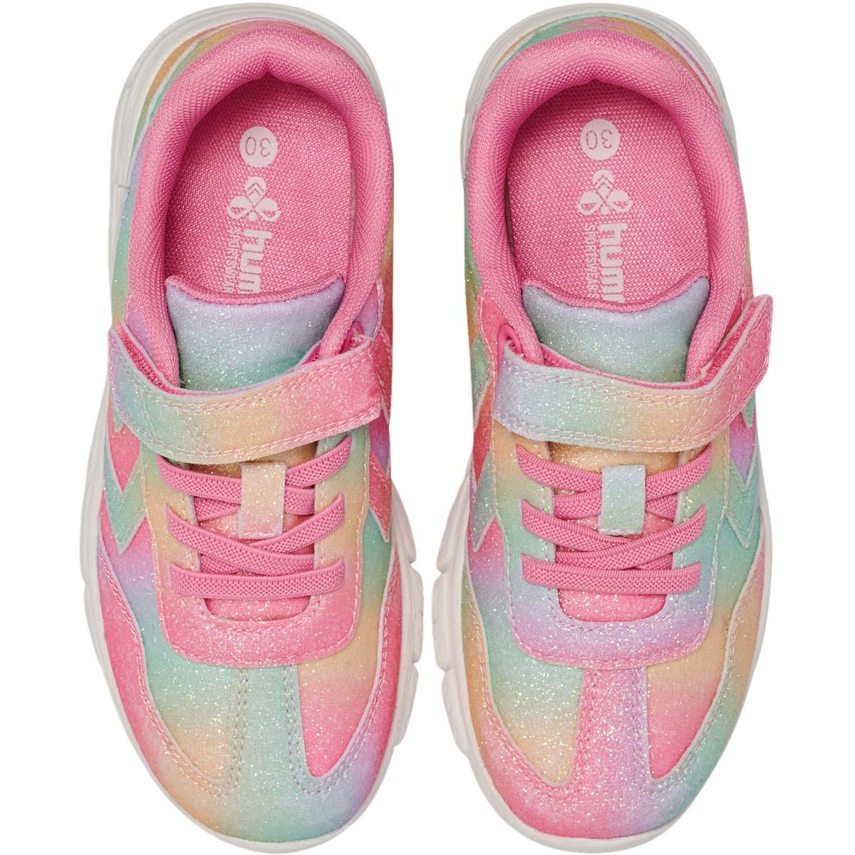 hummel Crosslite Glitter 2.0 Velcro Sneakers Børn MULTI COLOUR RED/YELLOW/GREEN