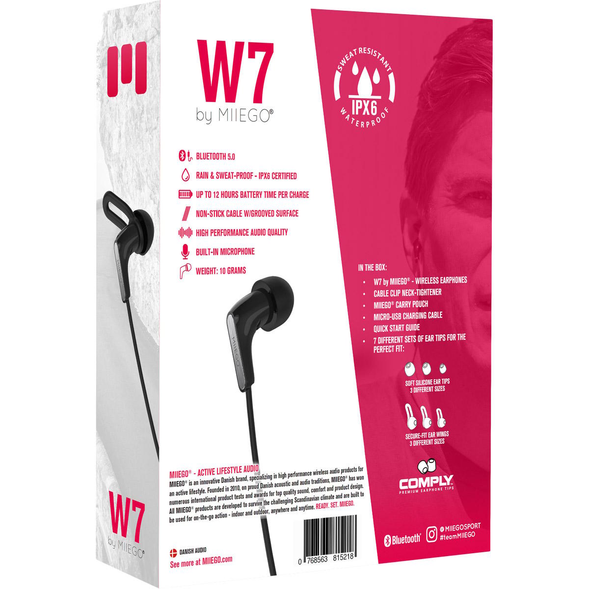 MIIEGO W7 by MIIEGO In-Ear Høretelefoner Black