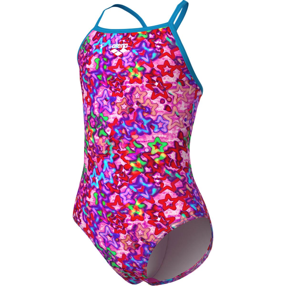 Arena Stars Light Drop Back Badedragt Børn PINK MULTI-TURQUOISE