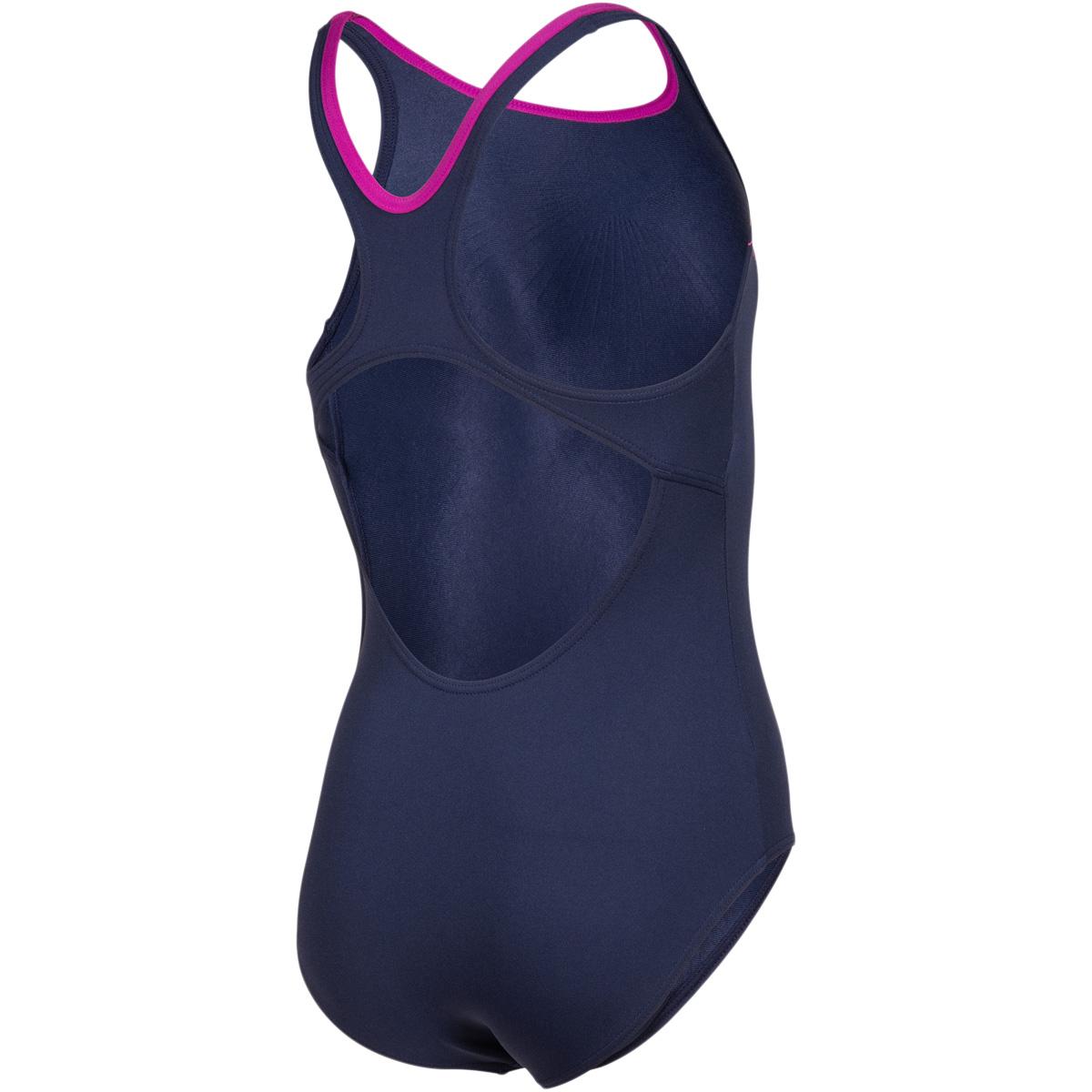 Arena Bay Pro Back Badedragt Børn NAVY-VERY FUCHSIA