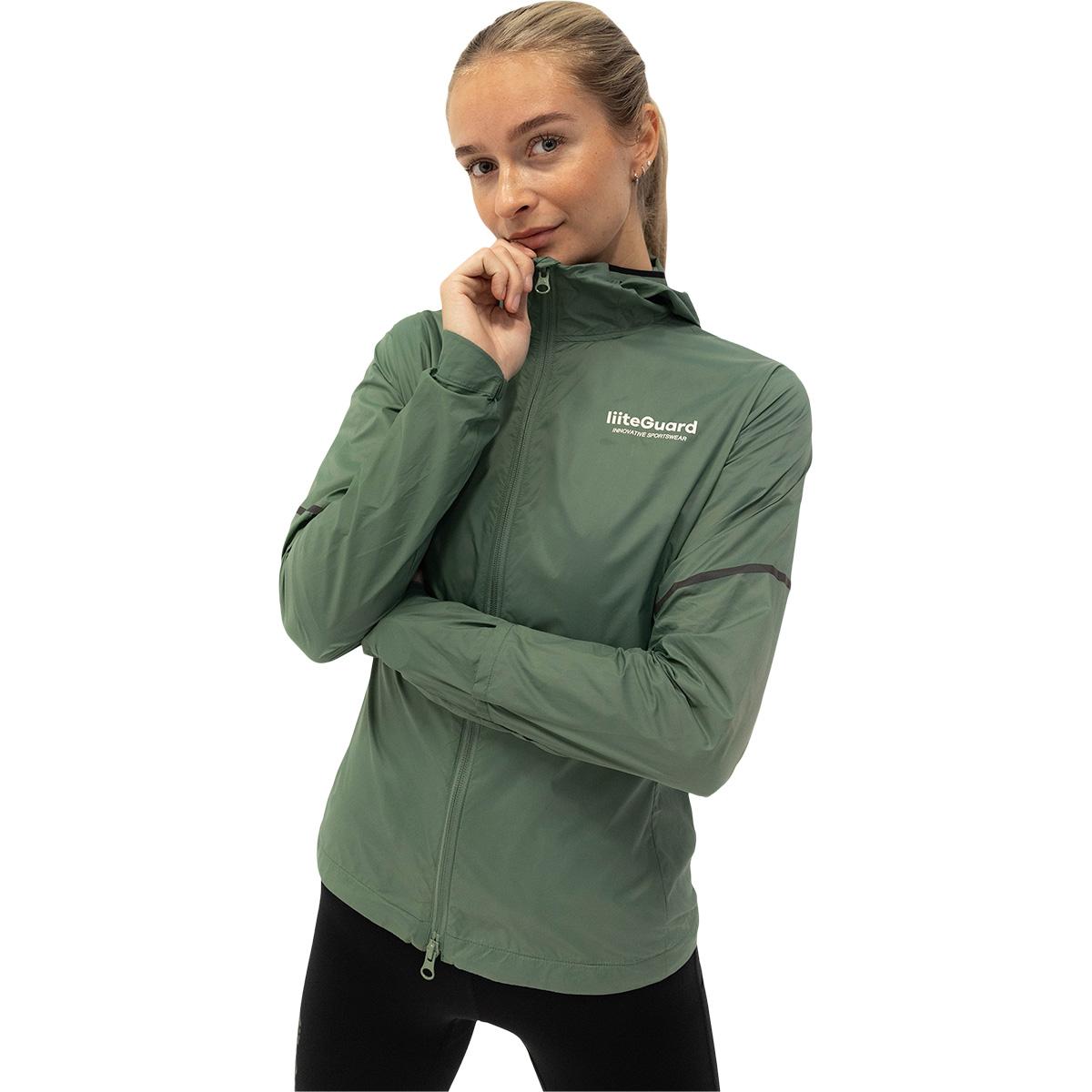 liiteGuard Aero-Tech Windbreaker Løbejakke Dame Grå Grøn
