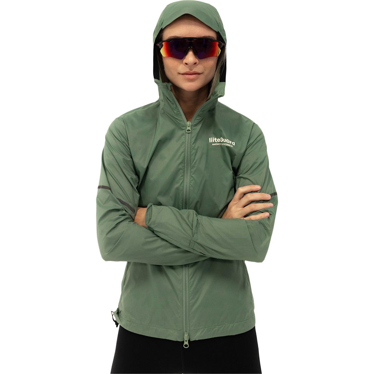 liiteGuard Aero-Tech Windbreaker Løbejakke Dame Grå Grøn