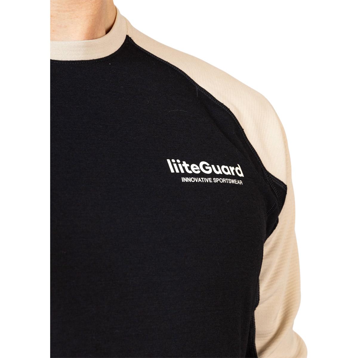 liiteGuard Hybrid Merino Baselayer Løbetrøje Herre Black/sand