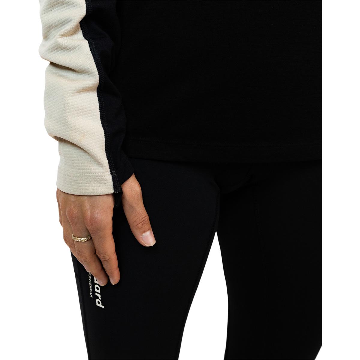 liiteGuard Hybrid Merino Baselayer Løbetrøje Dame Black/sand