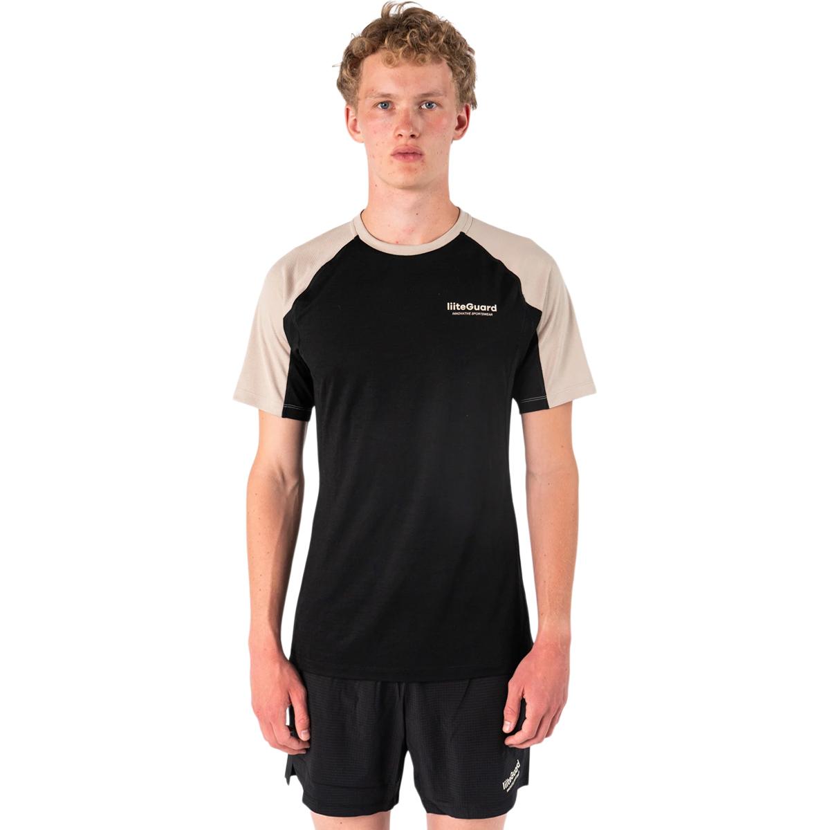 liiteGuard Merino Hybrid Løbe T-shirt Herre Black/Sand