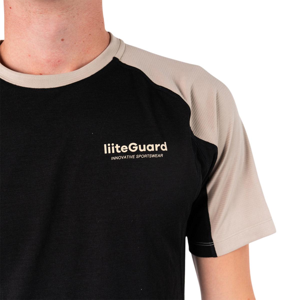 liiteGuard Merino Hybrid Løbe T-shirt Herre Black/Sand