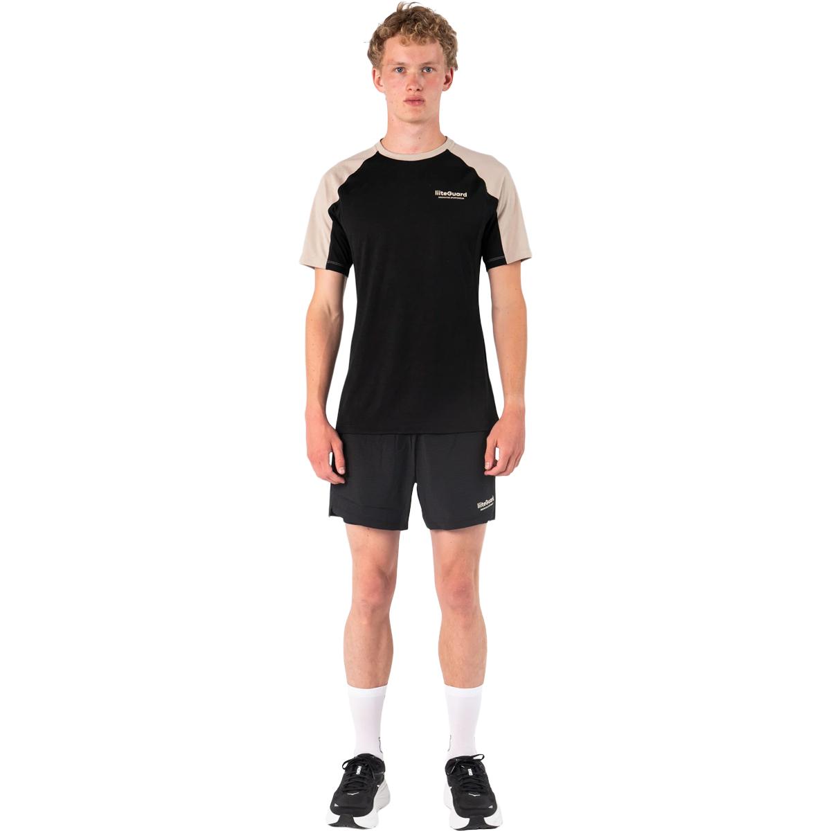 liiteGuard Merino Hybrid Løbe T-shirt Herre Black/Sand