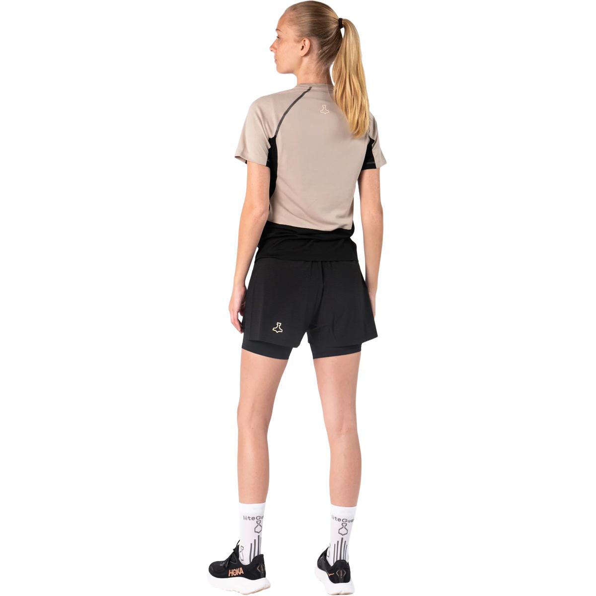 liiteGuard Merino Hybrid Løbe T-shirt Dame Black/Sand