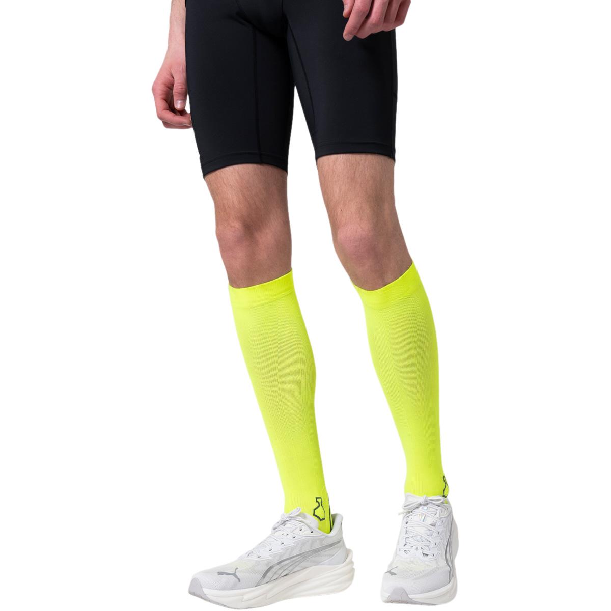 liiteGuard Shin Tech Vision Grip Kompresjons Løpesokker Neon Yellow