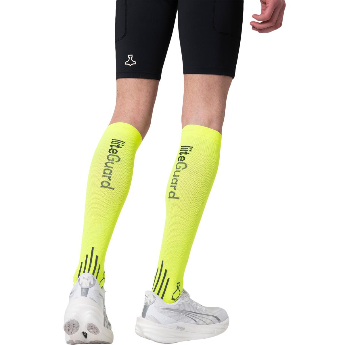 liiteGuard Shin Tech Vision Grip Kompresjons Løpesokker Neon Yellow