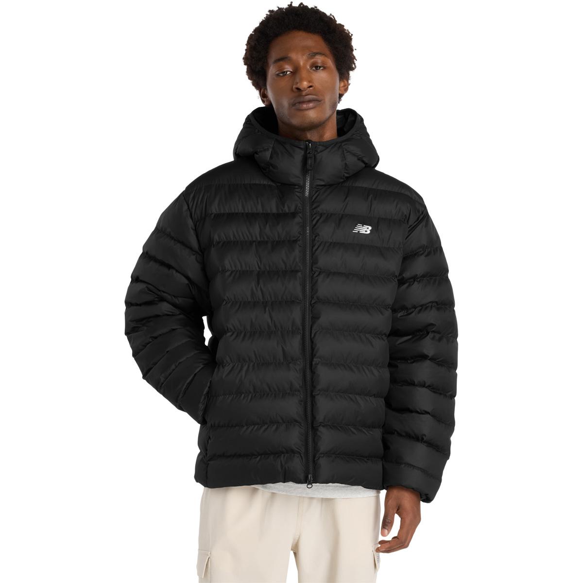 New Balance Essentials Hooded Puffer Dynejakke Herre Black