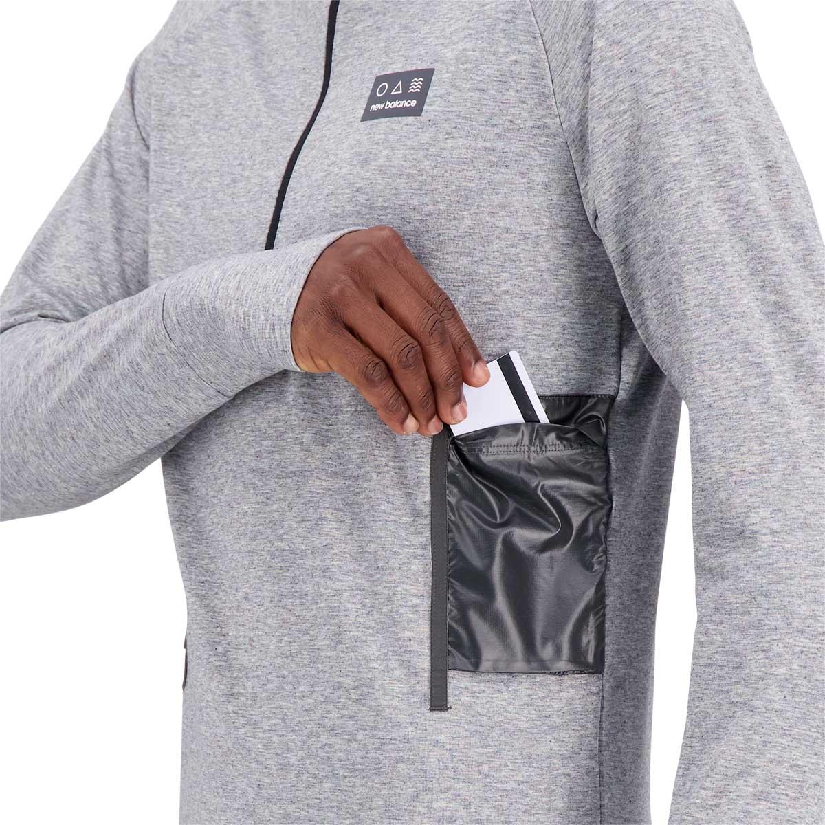 New Balance Impact Run AT Spinnex Half Zip Løbetrøje Herre SPINNEX GREY