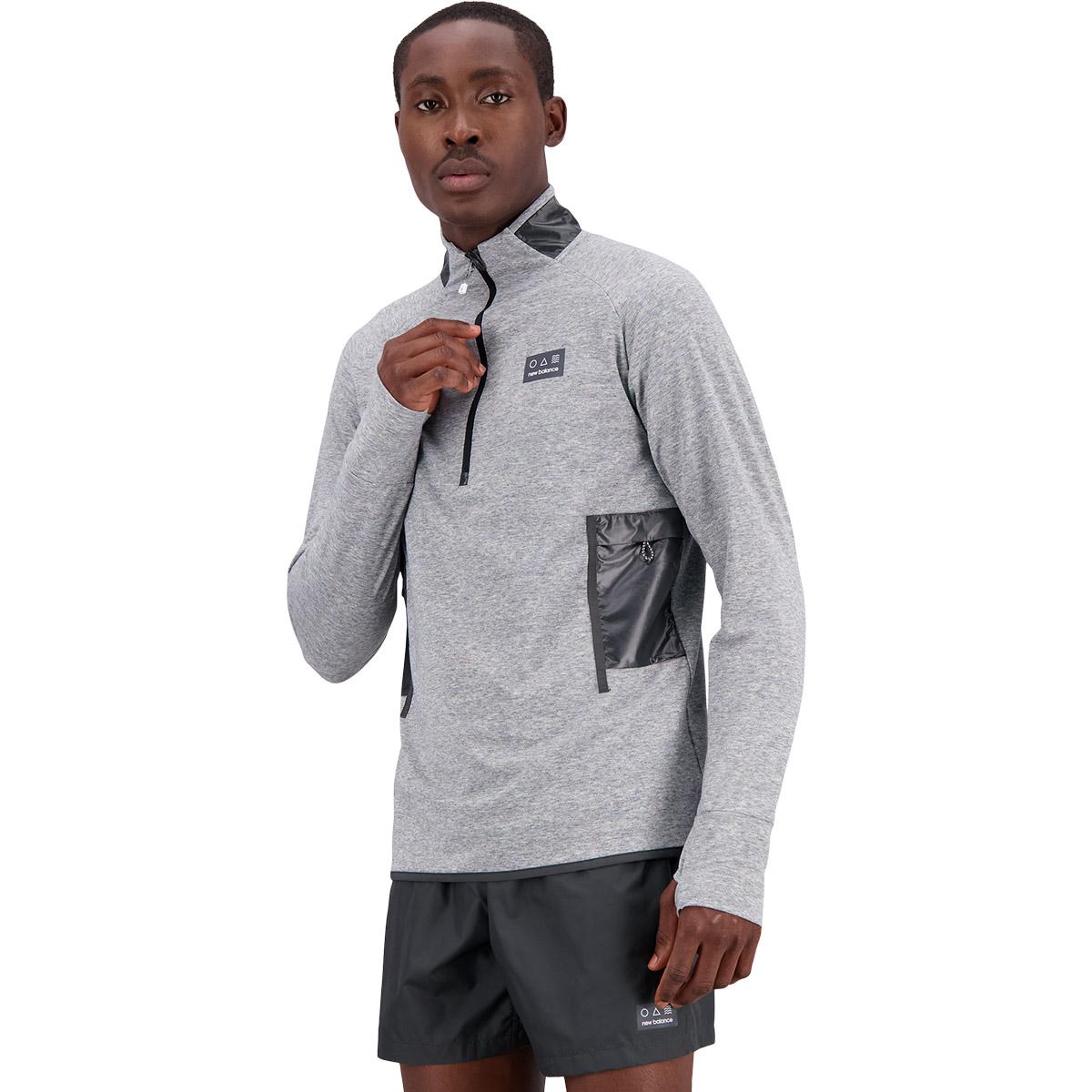 New Balance Impact Run AT Spinnex Half Zip Løbetrøje Herre SPINNEX GREY