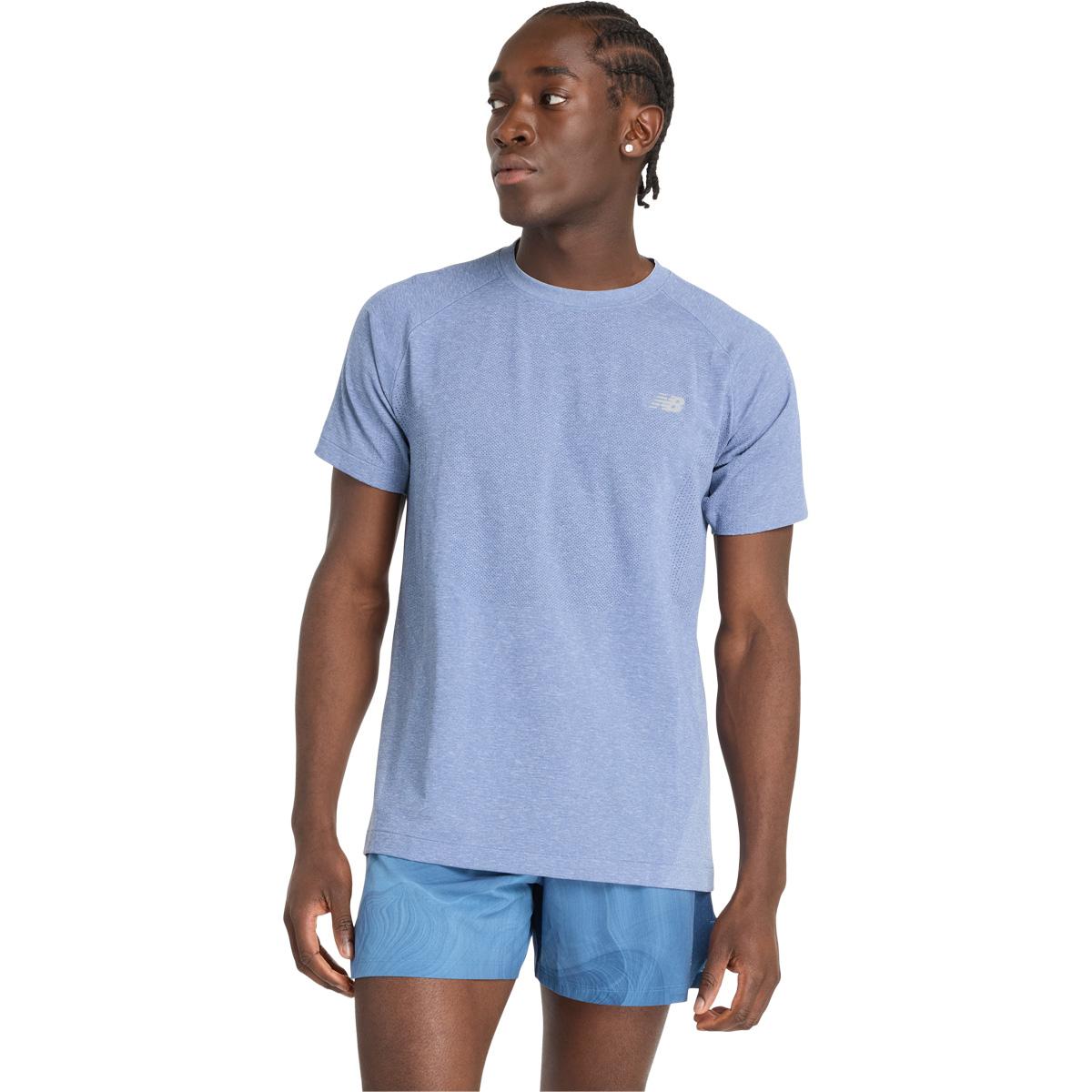 New Balance Athletics Seamless Løbe T-shirt Herre HERITAGE BLUE