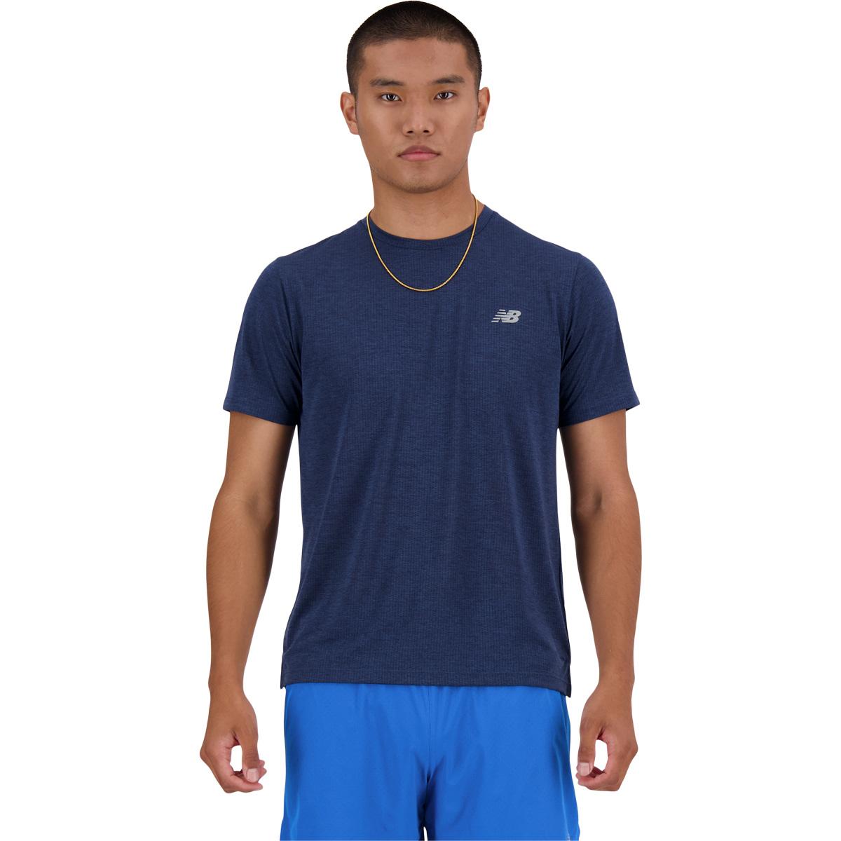 New Balance Athletics Run Løbe T-shirt Herre NB NAVY HEATHER