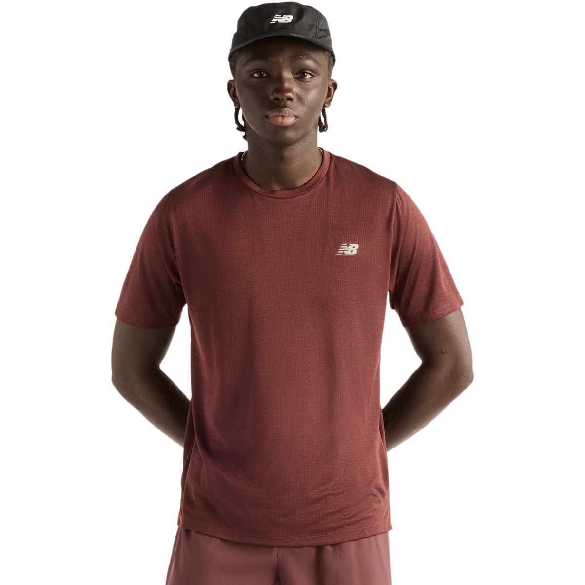 New Balance Athletics Run Løpe T-skjorte Herre CHERRY LEATHER