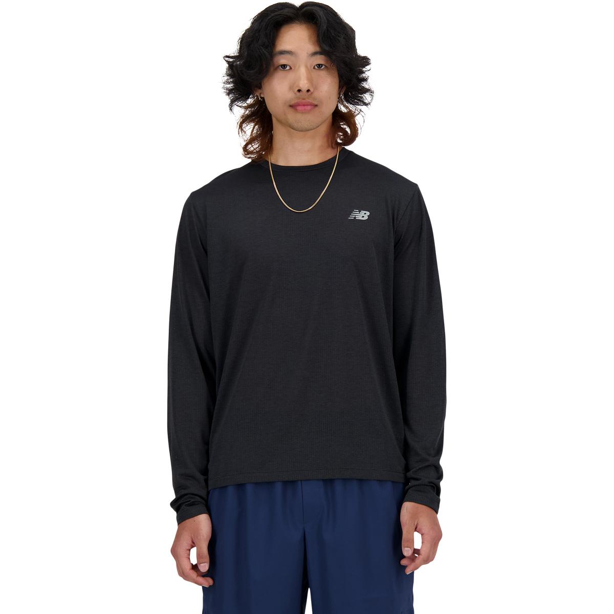 New Balance Athletics Run Langermet Løpe T-skjorte Herre Black