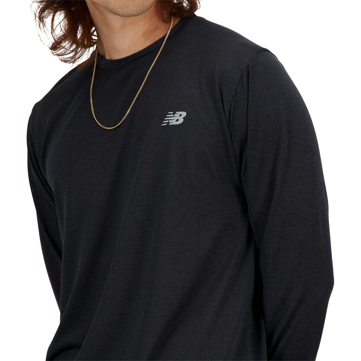 New Balance Athletics Run Langermet Løpe T-skjorte Herre Black