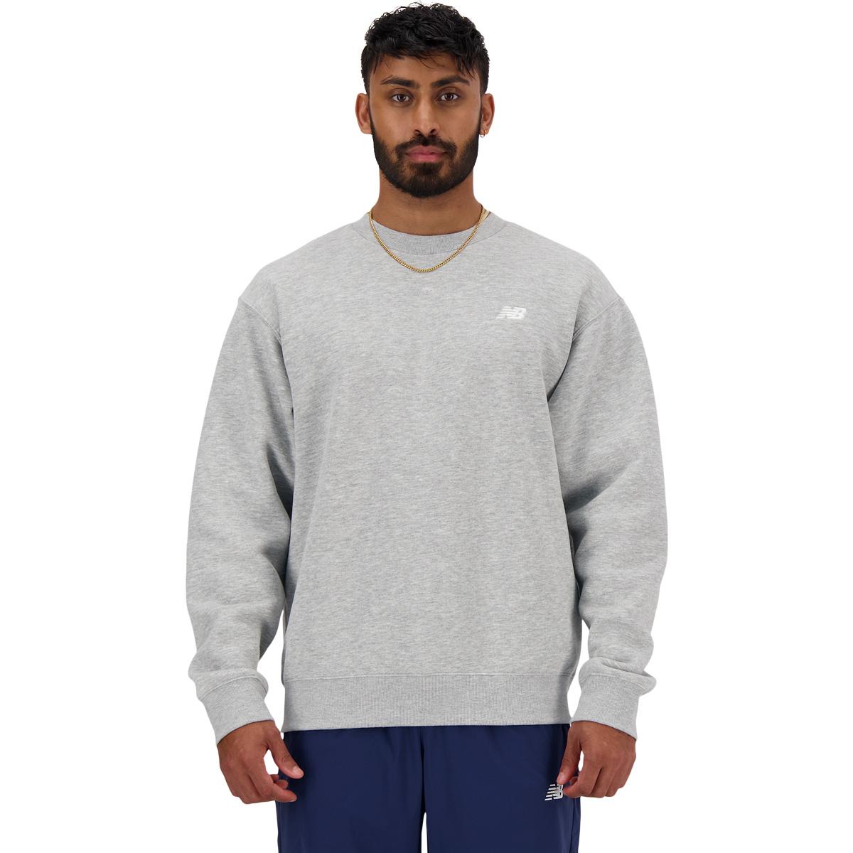New Balance Small Logo Brushed Crew Sweatshirt Herre ATHLETIC GRE