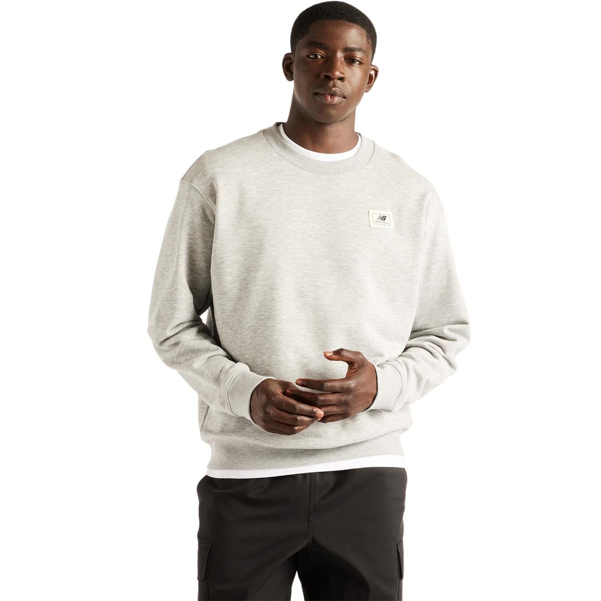 New Balance Woven Label Crew Sweatshirt Herre ATHLETIC GREY/MULTI