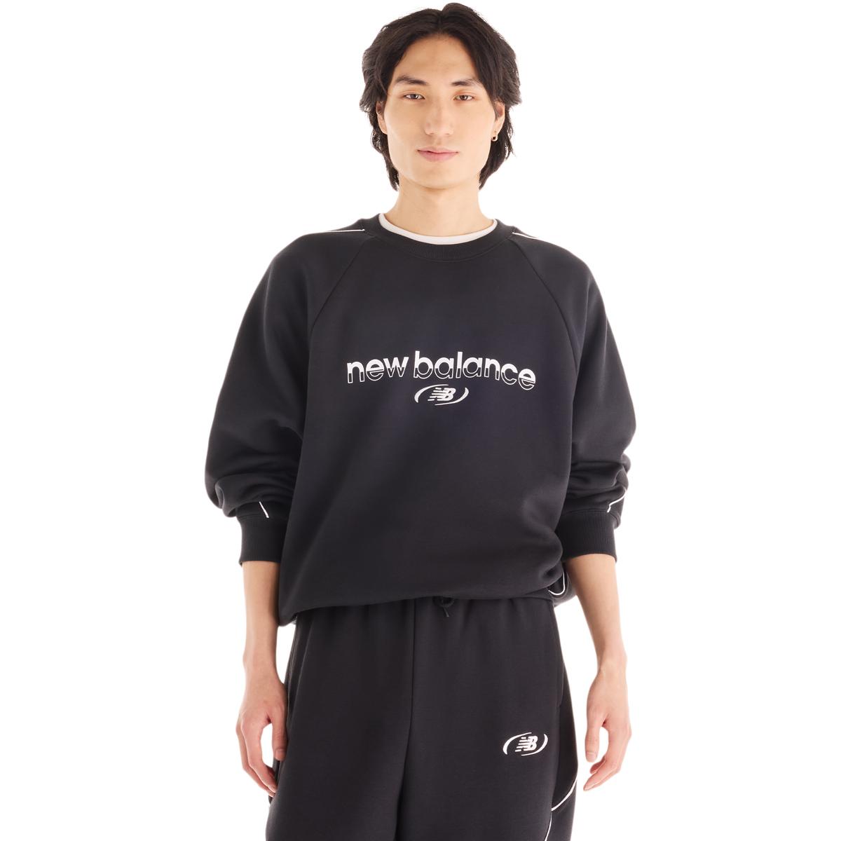 New Balance Trackside Crew Sweatshirt Herre BLACK