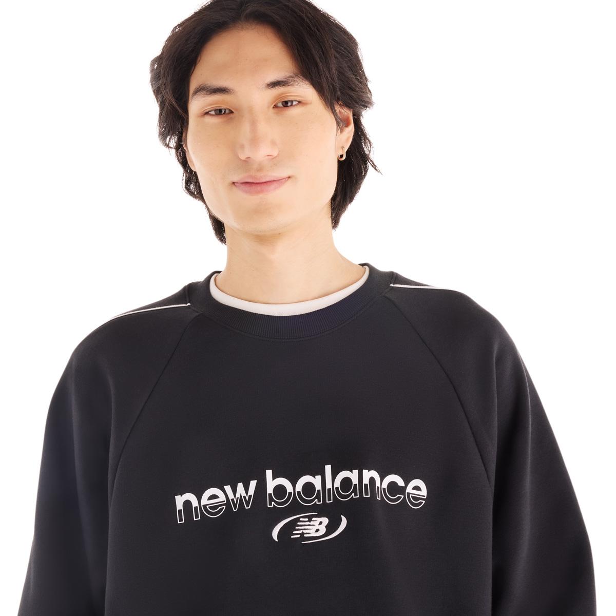 New Balance Trackside Crew Sweatshirt Herre BLACK