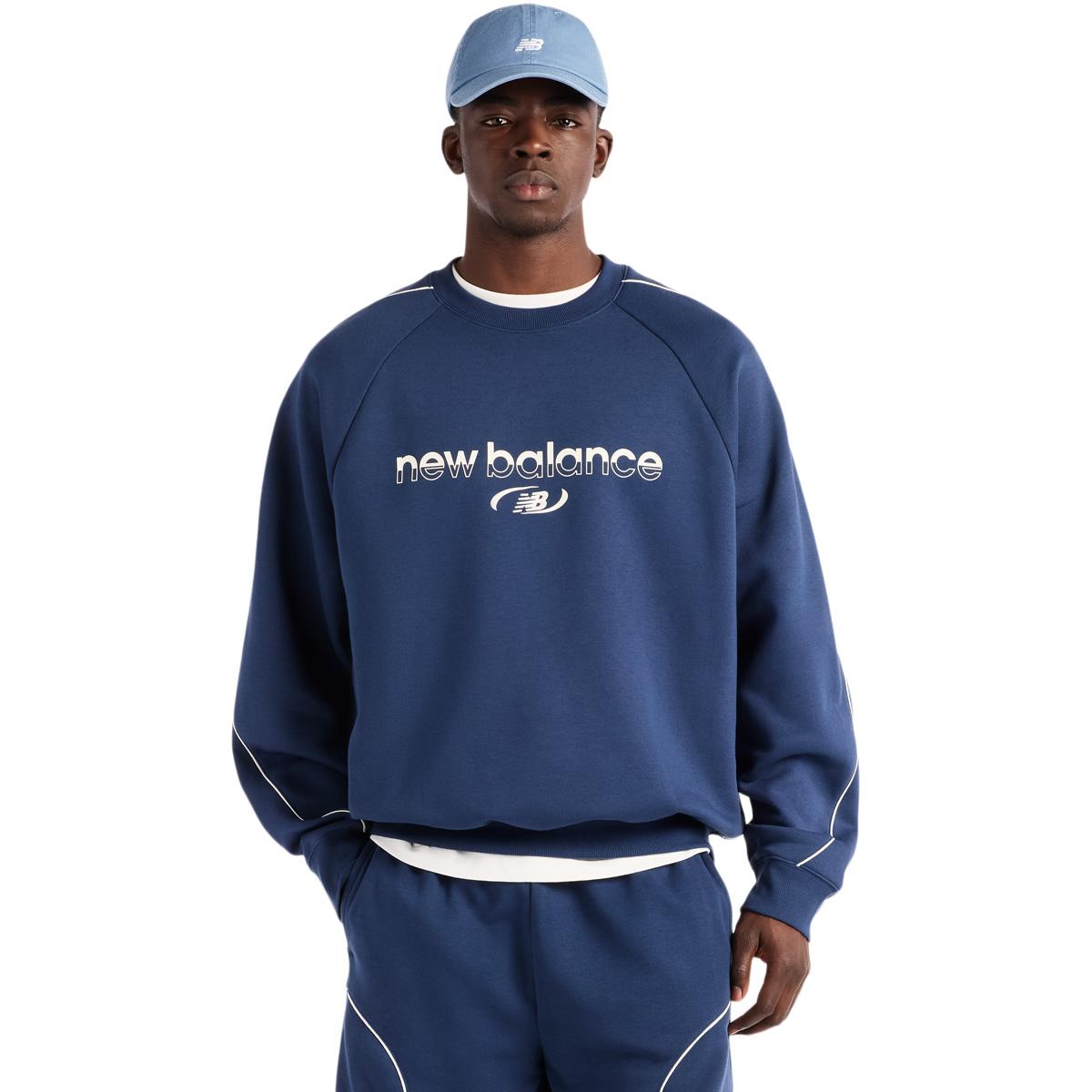 New Balance Trackside Crew Sweatshirt Herre NB NAVY