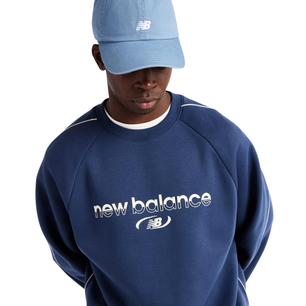 New Balance Trackside Crew Sweatshirt Herre NB NAVY