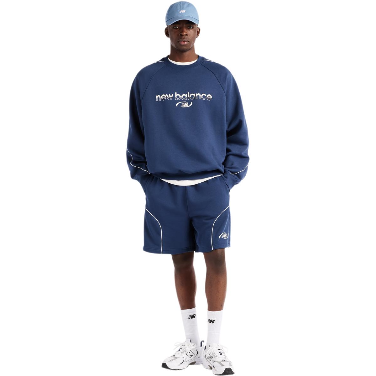 New Balance Trackside Crew Sweatshirt Herre NB NAVY