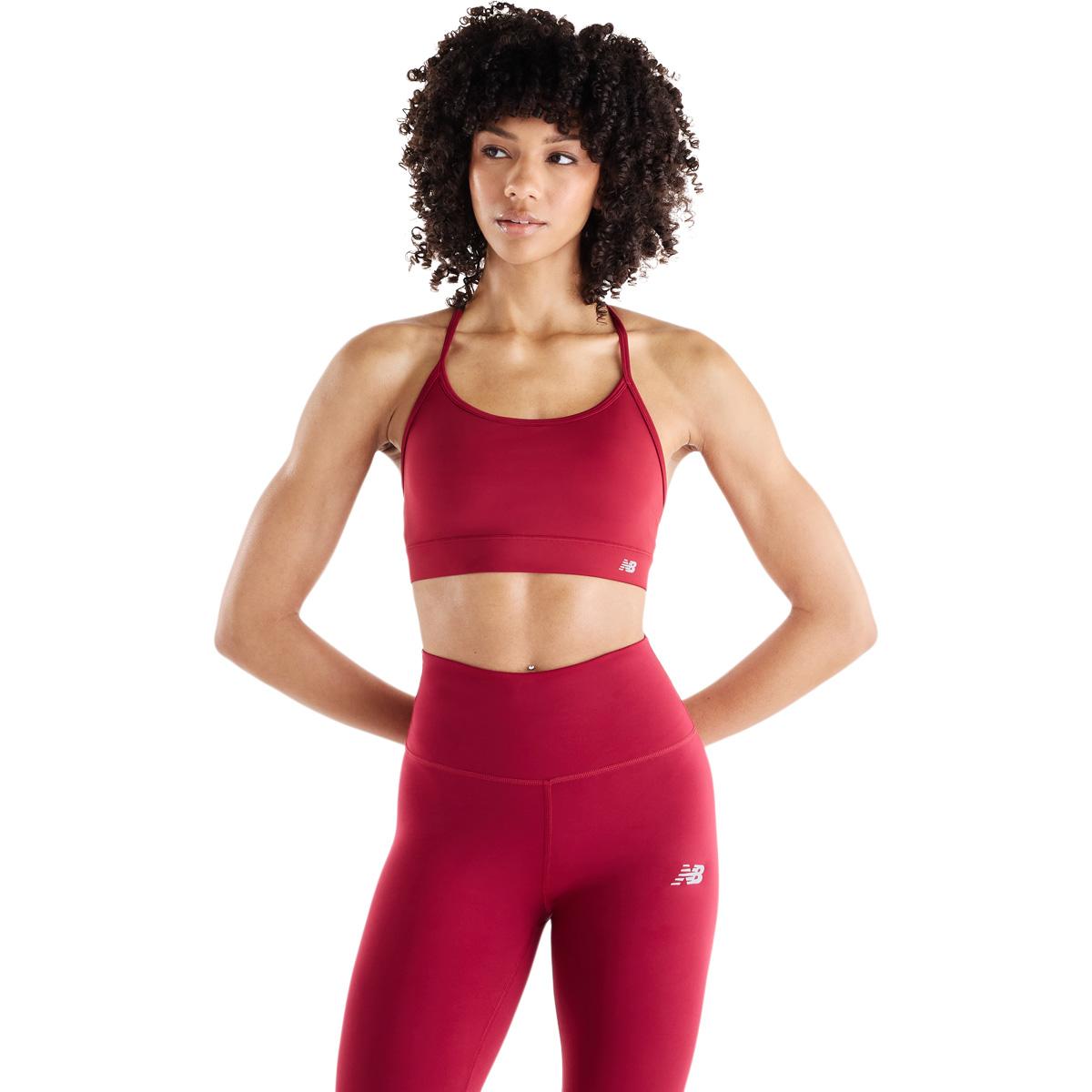 New Balance Essential Yoga Light Support Sports BH Dame PODIUM RED