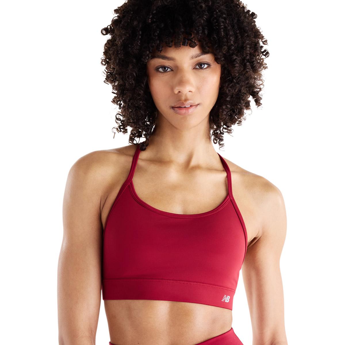 New Balance Essential Yoga Light Support Sports BH Dame PODIUM RED