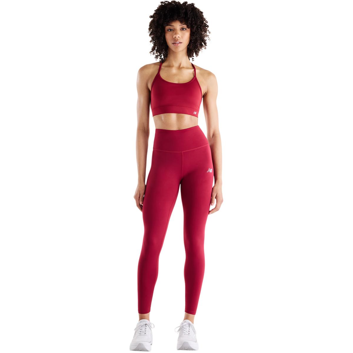 New Balance Essential Yoga Light Support Sports BH Dame PODIUM RED