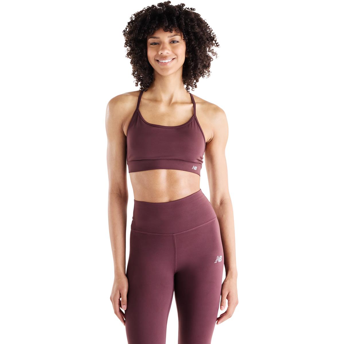 New Balance Essential Yoga Light Support Sports BH Dame CHERRY LEATHER