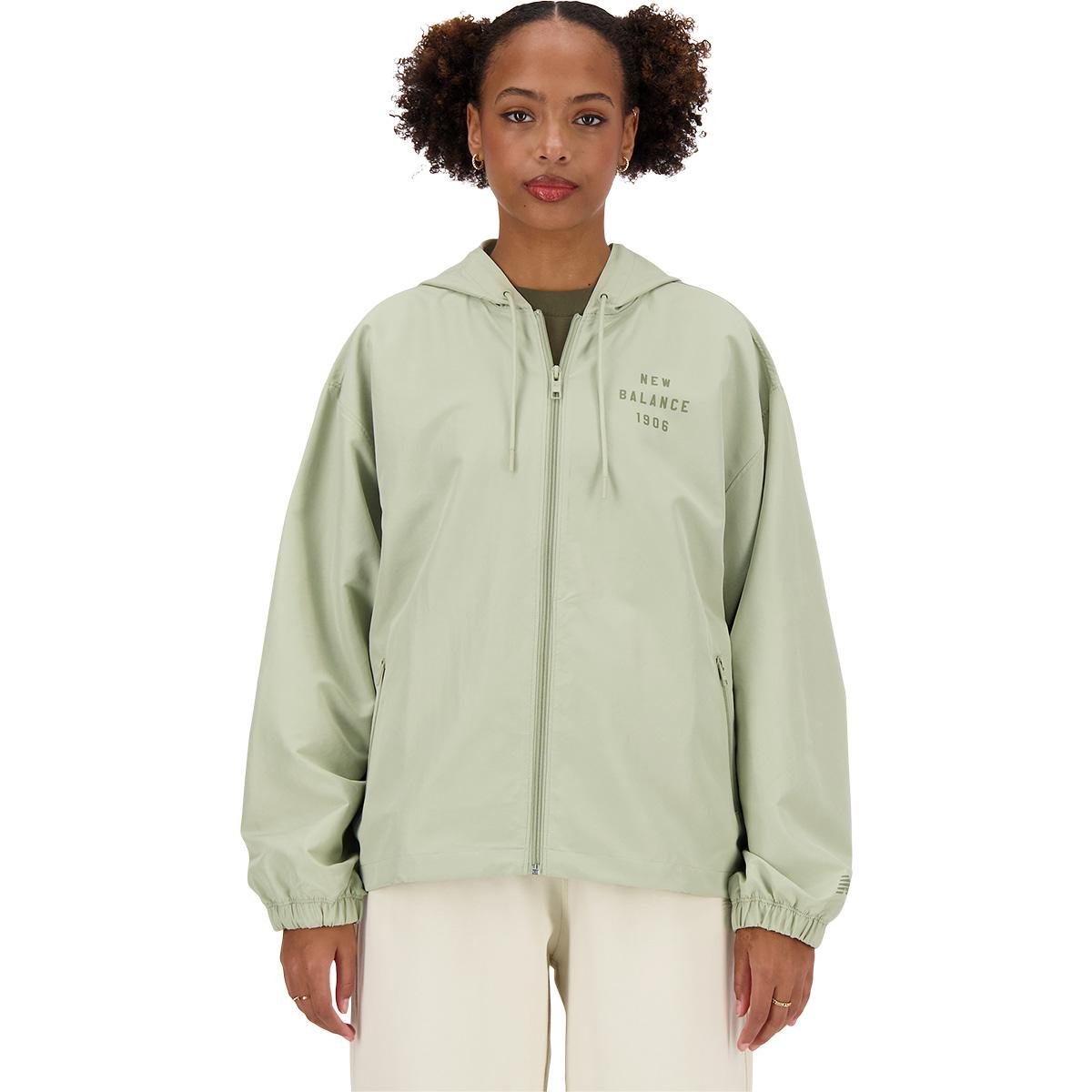 New Balance Iconic Collegiate Woven Jakke Dame OLIVINE