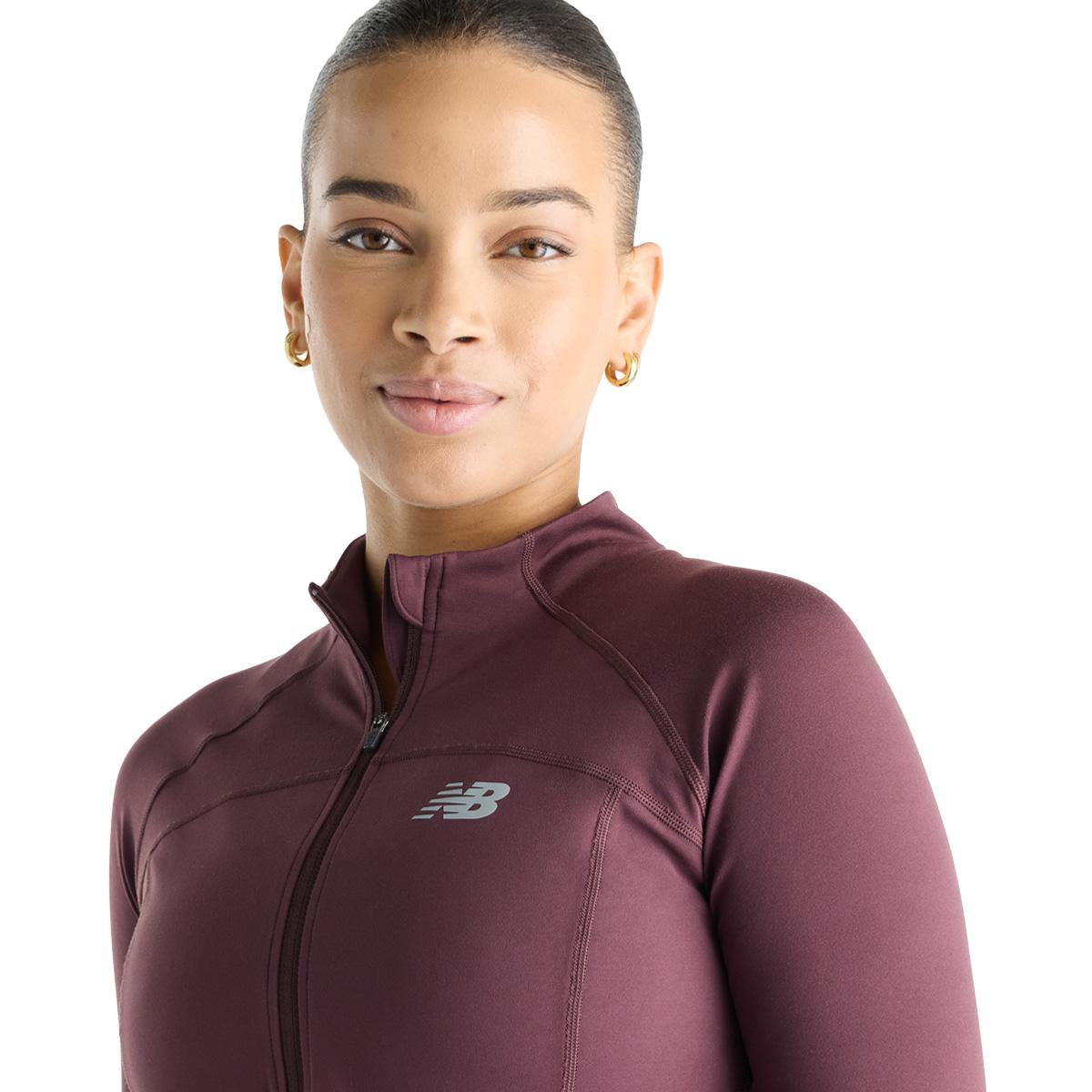 New Balance Harmony Fitted Full Zip Løbetrøje Dame CHERRY LEATHER
