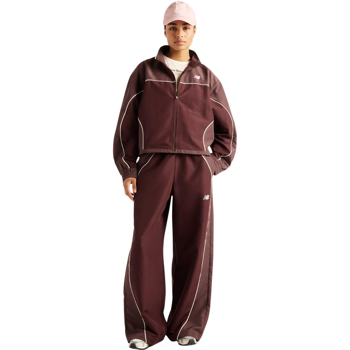 New Balance Trackside Woven Track Top Dame CHERRY LEATHER