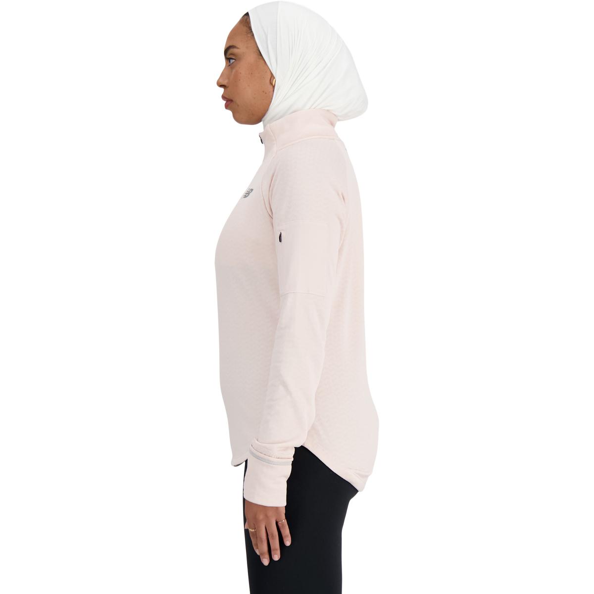 New Balance Heat Grid Half Zip Midlayer Løbetrøje Dame QUARTZ PINK HEATHER