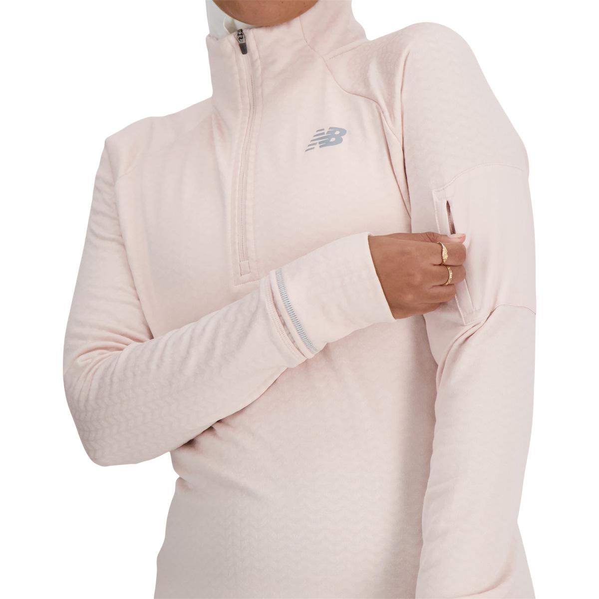 New Balance Heat Grid Half Zip Midlayer Løbetrøje Dame QUARTZ PINK HEATHER