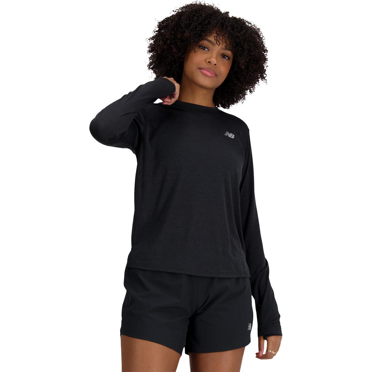 New Balance Athletics Langærmet Løbe T-shirt Dame BKHEATHR