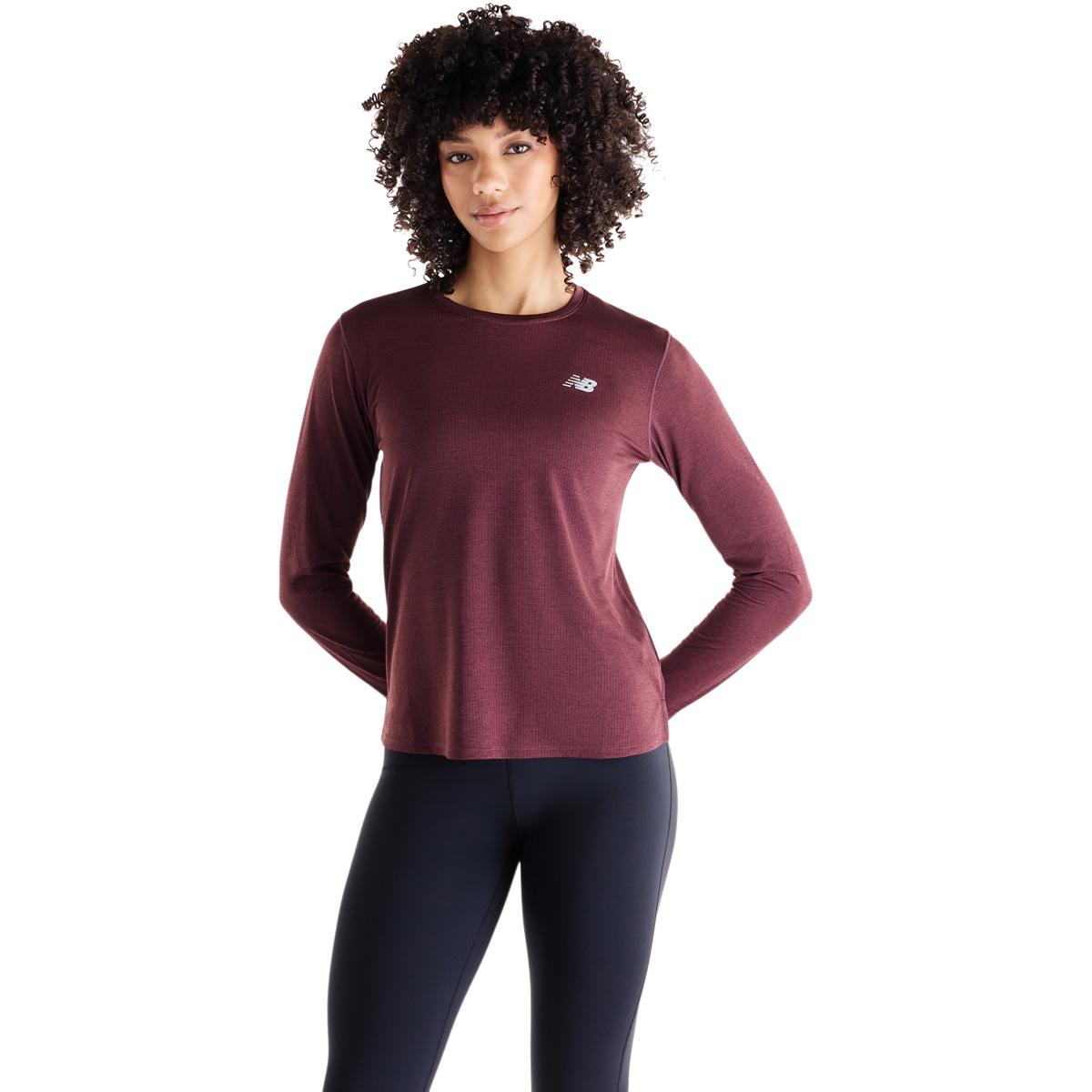 New Balance Athletics Langærmet Løbe T-shirt Dame CHERRY LEATHER