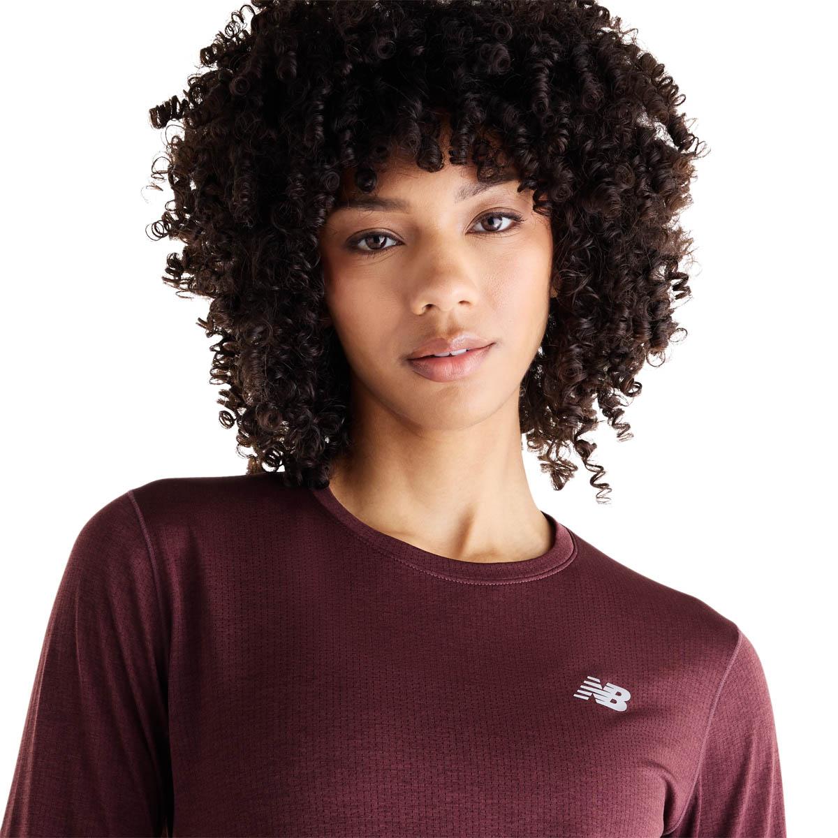New Balance Athletics Langærmet Løbe T-shirt Dame CHERRY LEATHER