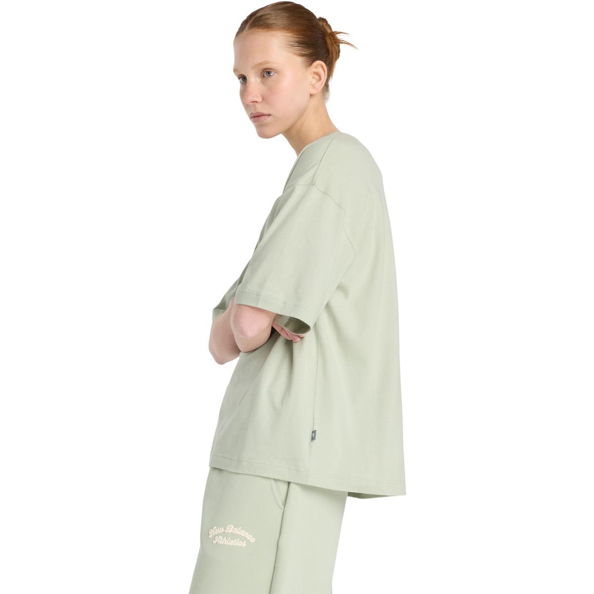 New Balance Linear Heritage Oversized T-shirt Dame Green