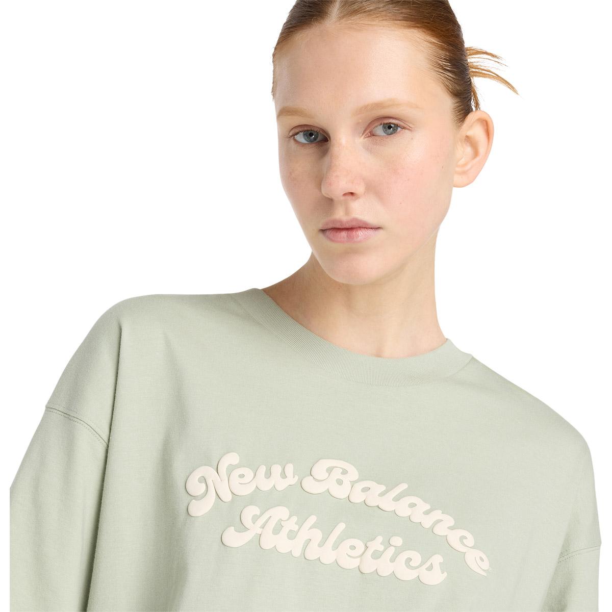 New Balance Linear Heritage Oversized T-shirt Dame Green