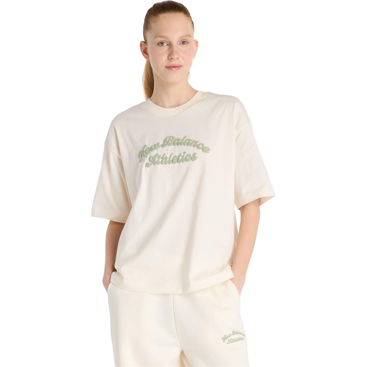 New Balance Linear Heritage Oversized T-shirt Dame White
